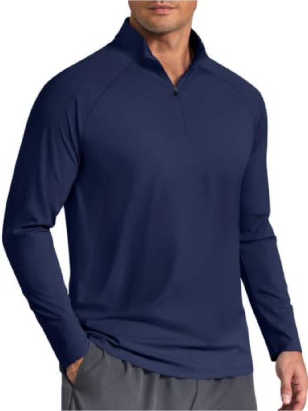 Quarter Zip Pullover Athletic Shirt Long Sleeve Mock Neck Running Golf Gym